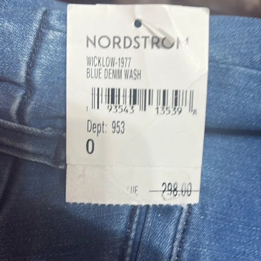 FRANK & EILEEN Wicklow 1977 Blue Denim Wash Italian Performance Denim NWT 0 $298